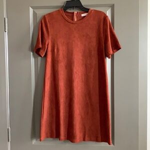 Burnt Orange/Rust Faux Suede Dress Size Medium